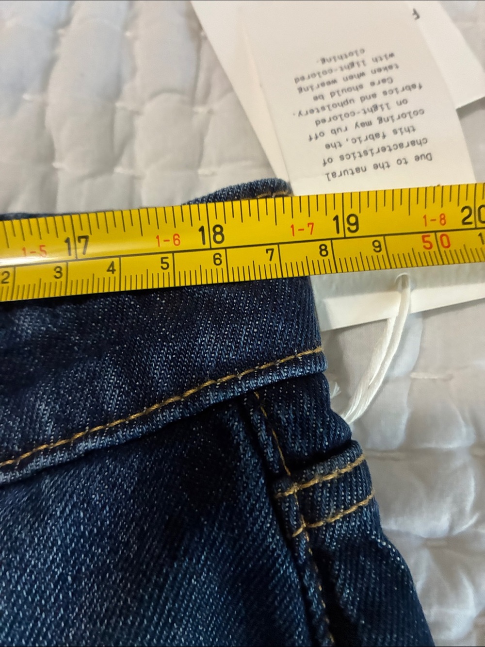 Wide Leg Dark Blue Jeans - High-Rise Denim Raw hem Size 16 NWT - Picture 4 of 7